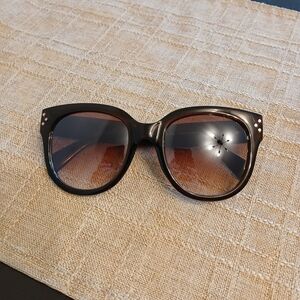 Dark Brown Sunglasses with 3 Studs on Sides